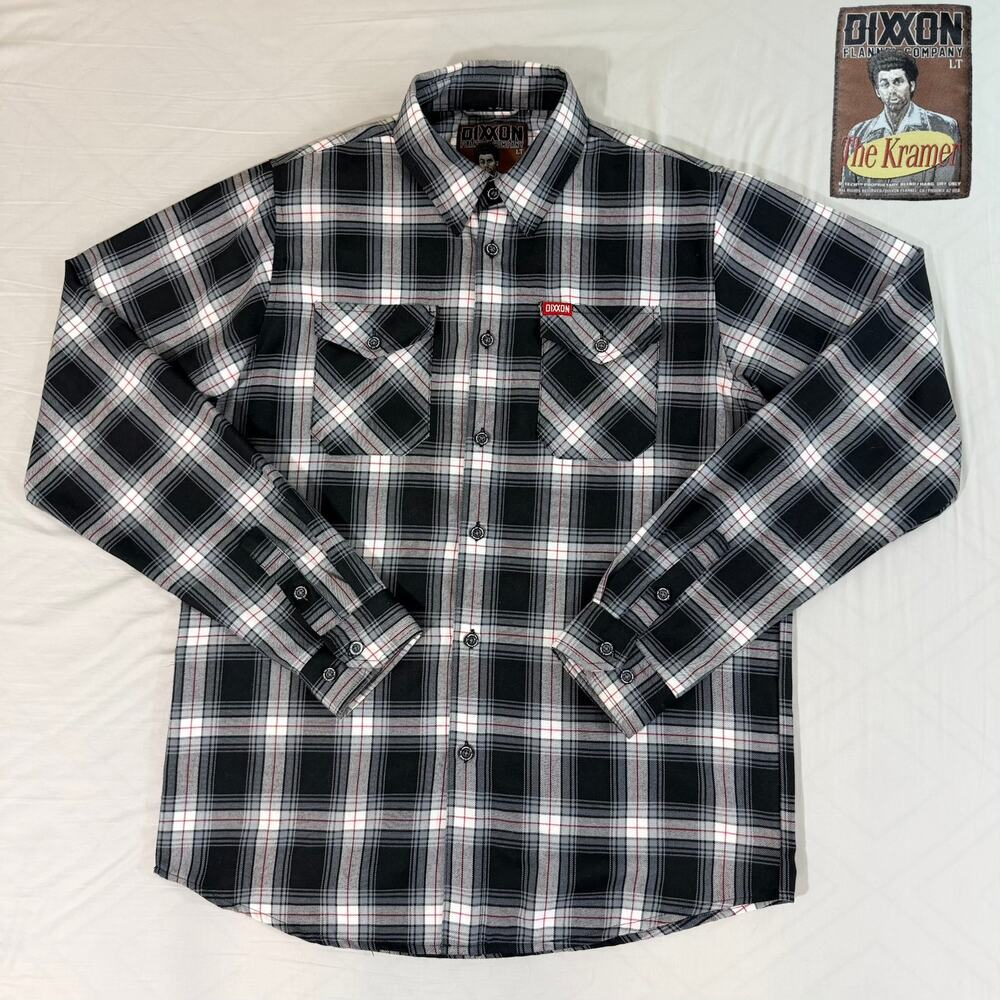 Dixxon The Kramer Flannel Shirt Men's LT Large Tall Seinfeld Plaid D-Tech